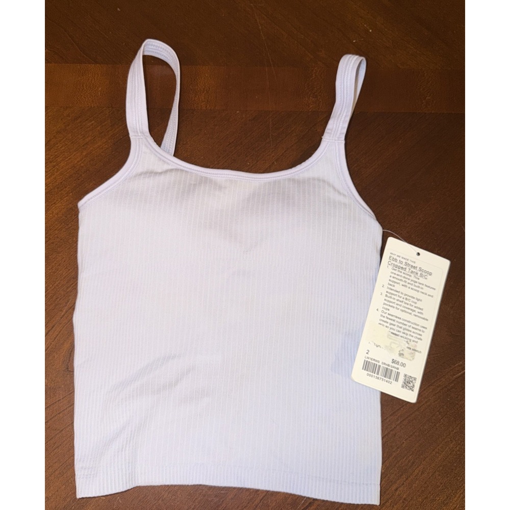 Lululemon Ebb to Street Scoop Cropped Tank Serene Blue B/C Size 2